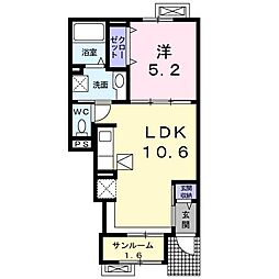 メゾンプラージュ 1LDKの間取図画像
