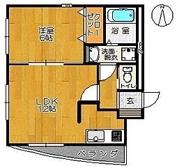 AN・NEX和 1階1LDKの間取り
