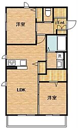 Grandeur 1階2LDKの間取り