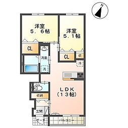 間取図画像 2LDK