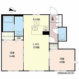 シャーメゾン田代 2LDKの間取図画像