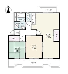三益コーポ 2LDKの間取図画像