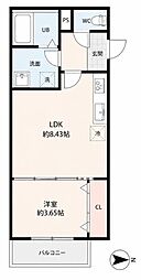 (仮)鳥栖市本町新築アパート 1LDKの間取図画像