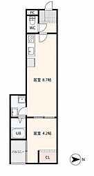 (仮)鳥栖市本町新築アパート 1LDKの間取図画像