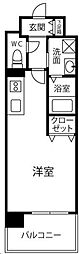 レブリアント鳥栖 ワンルームの間取図画像