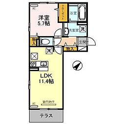 カーサステラ2 1LDKの間取図画像