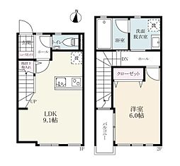 プレミアムアイランド尾崎II 1階1LDKの間取り