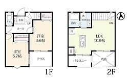 プレミアム原古賀 1階2LDKの間取り