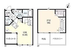 プレミアムアイランド上峰V 1階1LDKの間取り