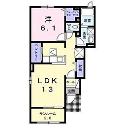 Ve・Xeta 1階1LDKの間取り