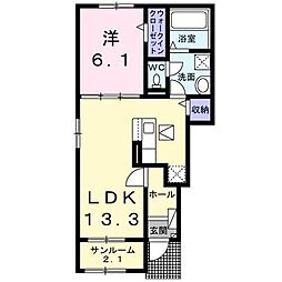 マカニ　レア 1階1LDKの間取り
