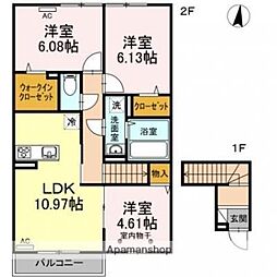 トロワーズ湘南XII 2階3LDKの間取り
