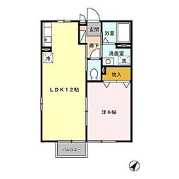 ロイヤルステージタウン三田川 1LDKの間取図画像
