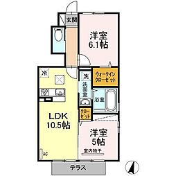 レスポワール・サラ1 2LDKの間取図画像