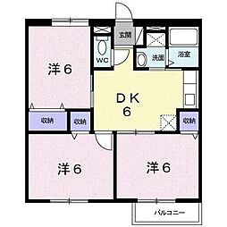 パークサイドA 3DKの間取図画像