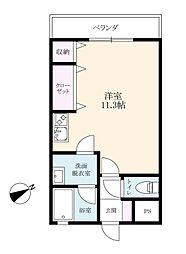 パークサイド日の隈 ワンルームの間取図画像