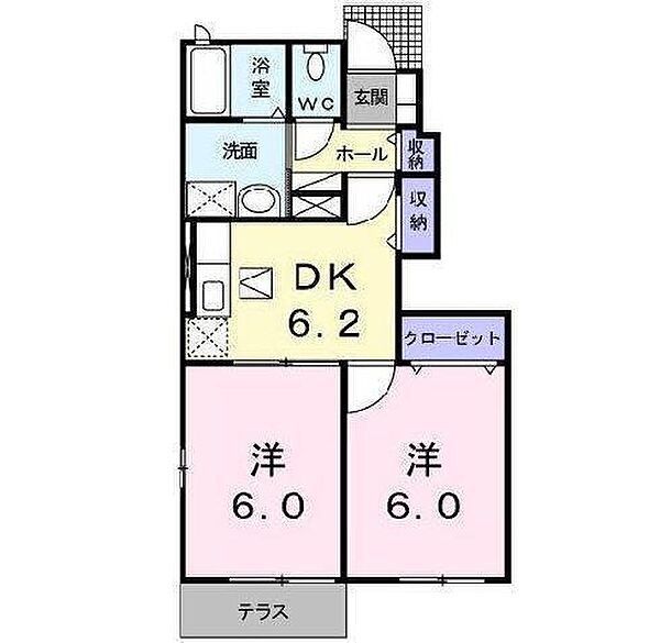 フィールドインビレッジ C104｜佐賀県神埼市千代田町下西(賃貸アパート2DK・1階・43.86㎡)の写真 その2