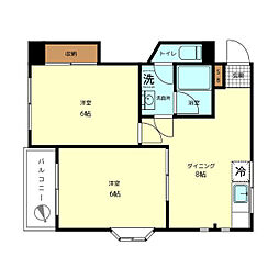 京成本線 堀切菖蒲園駅 徒歩4分の賃貸マンション 2階2DKの間取り