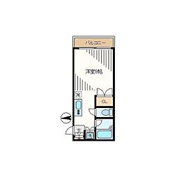 JR総武線 東中野駅 徒歩7分の賃貸マンション 3階1Kの間取り