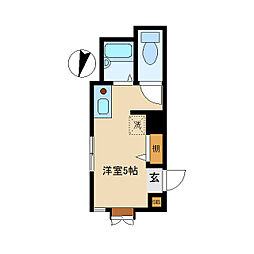 東京メトロ丸ノ内線 西新宿駅 徒歩9分の賃貸アパート 1階ワンルームの間取り