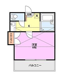 レオパレス新潟第1 1Kの間取図画像