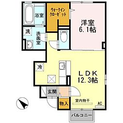 こもれび参番館 1LDKの間取図画像