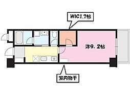 リヴェールおおがた 1Kの間取図画像