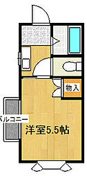 クイーンハイツ 1Kの間取図画像