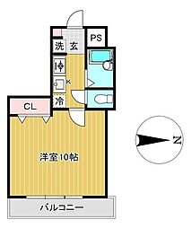 パルメゾン旭ヶ丘 1Kの間取図画像