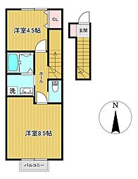 JR仙石線 榴ケ岡駅 徒歩15分の賃貸アパート 1階1LDKの間取り
