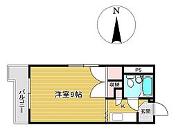 メゾン・ド・エルヴェ ワンルームの間取図画像