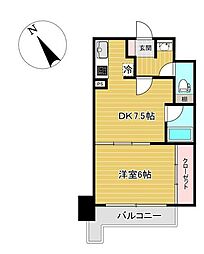 平和マンション北仙台 1DKの間取図画像