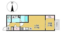 BAU黒松駅前 1LDKの間取図画像