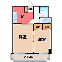 サンライフ花房  ｜ 栃木県宇都宮市花房2丁目（賃貸マンション2K・3階・39.67㎡） その2