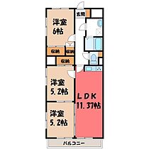 栃木県宇都宮市南大通り4丁目（賃貸マンション3LDK・4階・65.38㎡） その2