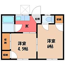 栃木県宇都宮市御幸町（賃貸アパート2K・1階・26.50㎡） その2