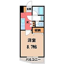 ウインズ杉  ｜ 栃木県宇都宮市東宿郷1丁目（賃貸マンション1K・8階・28.08㎡） その2