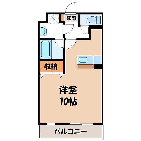 グランピア ｜栃木県宇都宮市新町2丁目(賃貸マンション1K・3階・30.63㎡)の写真 その2