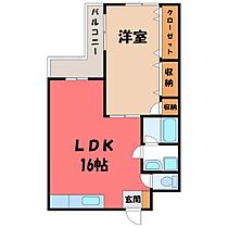 栃木県宇都宮市桜5丁目（賃貸マンション1LDK・2階・51.43㎡） その2