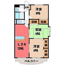 栃木県栃木市平柳町1丁目（賃貸マンション3LDK・4階・68.86㎡） その2