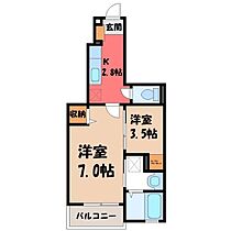 ヴィラ・ロイヤル I  ｜ 栃木県宇都宮市岩曽町（賃貸アパート2K・1階・31.65㎡） その2