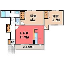 栃木県鹿沼市下田町1丁目（賃貸アパート2LDK・1階・57.01㎡） その2