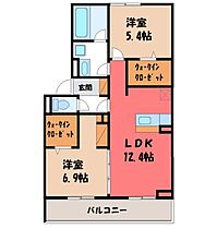 エルタウン D  ｜ 栃木県宇都宮市石井町（賃貸アパート2LDK・2階・58.37㎡） その2