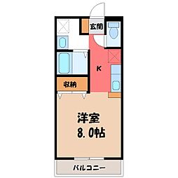 PetyNaA 1Kの間取図画像