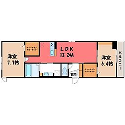 D-GLANZ EAST 3階2LDKの間取り