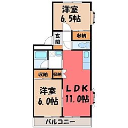 イースタンピュア 2階2LDKの間取り