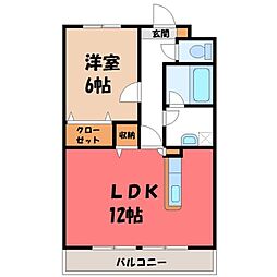 門團空閑 2階1LDKの間取り