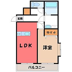 ヌーヴェルメゾン 3階1LDKの間取り