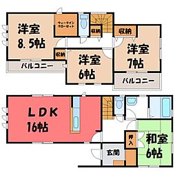駒生町挾又貸家 1階4LDKの間取り