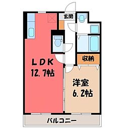 モアクルーズ 1LDKの間取図画像